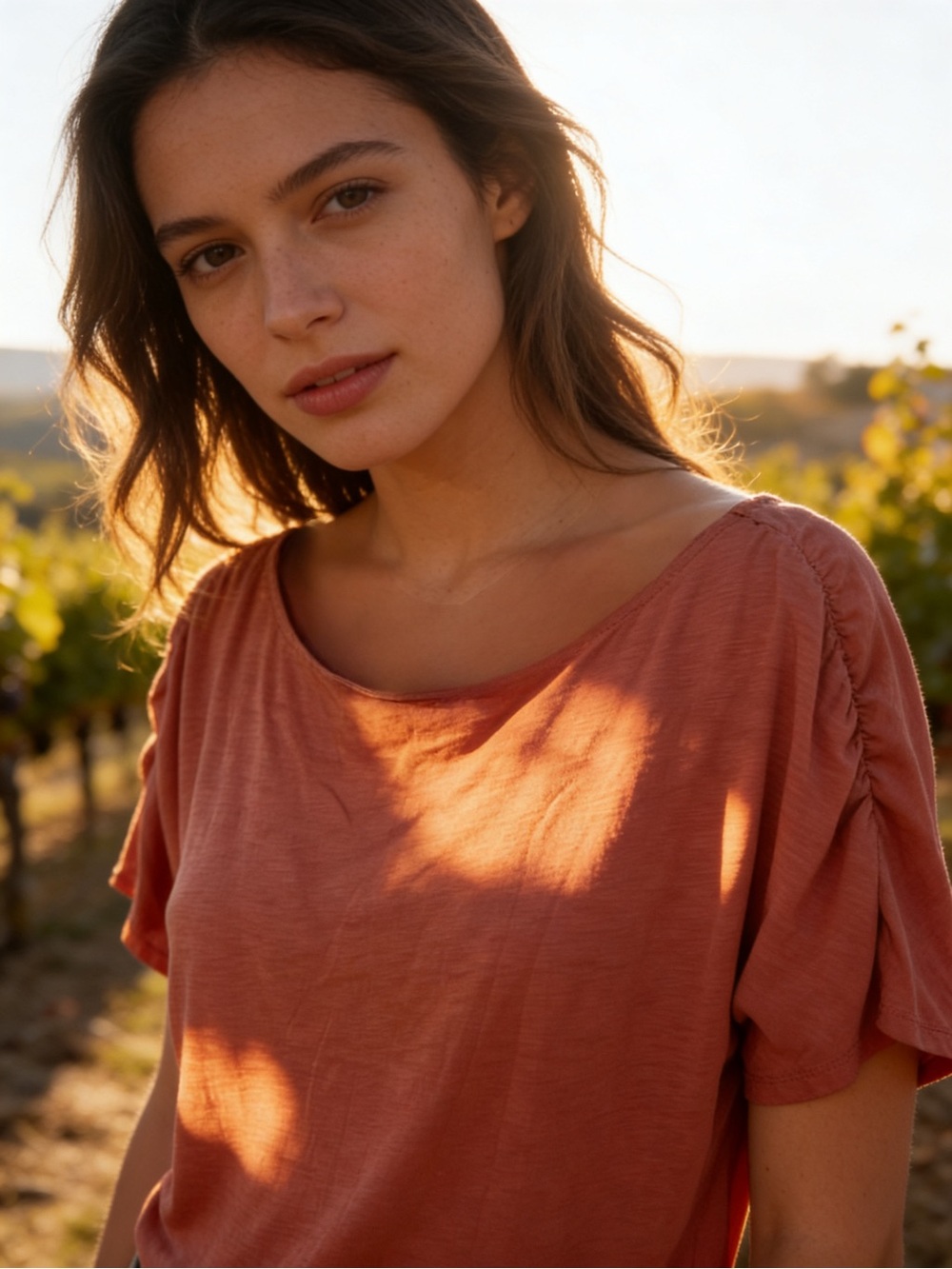 Ladies Rust the limited brand Short-Sleeve Scoop Neck Top (inv# 250)